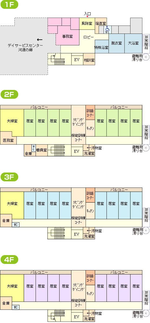 介護付有料老人ホームの平面図